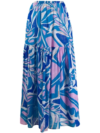 Pucci Flared Printed Skirt In Blue