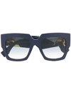 Fendi Oversized Frame Sunglasses In 蓝色