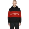 MASTERMIND JAPAN MASTERMIND WORLD BLACK AND RED RUGGER HOODIE