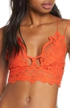 Free People Intimately Fp Adella Longline Bralette In Burnt Orange