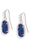 Kendra Scott 'lee' Small Drop Earrings In Rhodium/ Cobalt Blue Drusy