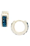 Kendra Scott Jack Huggie Earrings In Gold/ Blue Cz