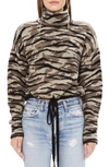 AFRM ZEBRA CAMO PRINT TURTLENECK SWEATER,AES001503