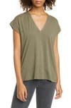 Frame Le Mid Rise Muscle Pima Cotton Tee In Washed Military