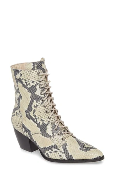 Matisse Ready Go Boot In Natural Snake Print Leather
