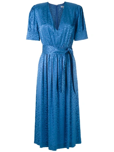 Nk Nivea Jacquard Midi Dress In Blue