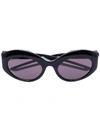 BALENCIAGA TINTED OVAL FRAME SUNGLASSES