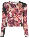 Samantha Sung Distorted Print Cardigan In Black
