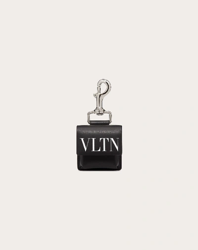 Valentino Garavani Valentino Black And White  Vltn Pouch Keychain In 0no Nero/bi