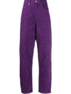 Isabel Marant Étoile Tapered Cord Detail Trousers In Purple