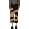 ECKHAUS LATTA ECKHAUS LATTA BLACK AND BEIGE CHEMTRAIL BAGGY JEANS