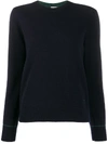 TORY BURCH CONTRAST-STITCHING CASHMERE PULLOVER