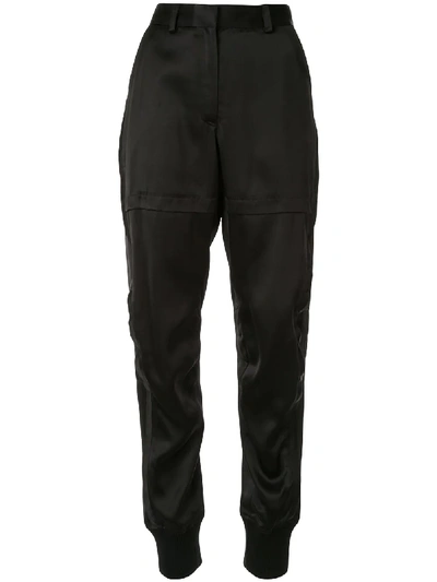 Alyx Satin High-waisted Trousers In Black