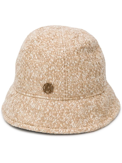 Maison Michel Logo Woven Bucket Hat In 大地色