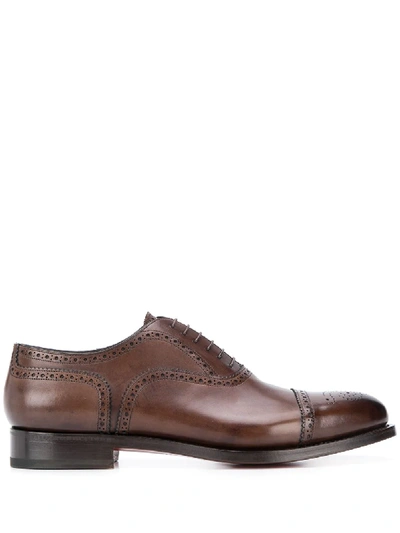 Santoni Oxford-style Brogues In Brown