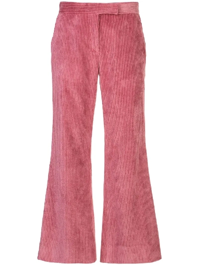 Marina Moscone Cropped Corduroy Trousers In 粉色