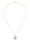 ANNOUSHKA 14KT AND 18KT YELLOW GOLD J DIAMOND INITIAL NECKLACE