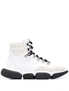 MONCLER LEATHER SNEAKER BOOTS