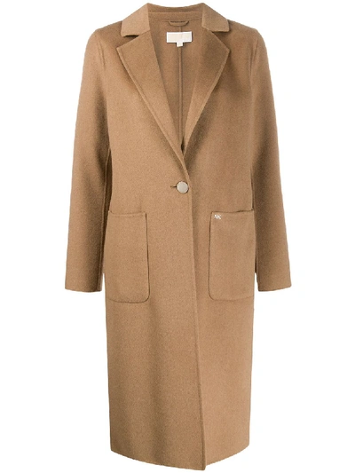 Michael Michael Kors Single-breasted Tailored Coat In Brown