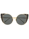 Linda Farrow Oversized-frame Sunglasses In Gold