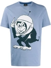 Ps By Paul Smith Space Monkey Crew-neck T-shirt In Blue