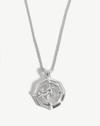 MISSOMA LUCY WILLIAMS ENGRAVABLE OCTAGON MEDALLION COIN NECKLACE SILVER PLATED,RC S N9 NS CH7 R