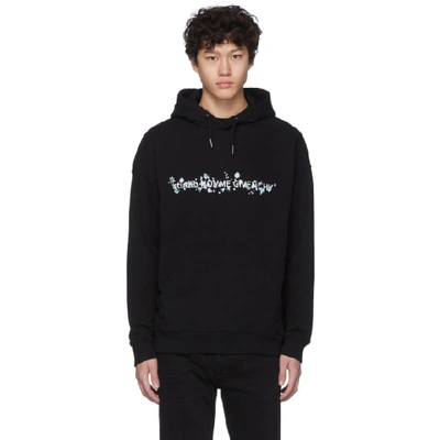 Givenchy Floral Logo-print Cotton Hooded Sweatshirt In Black