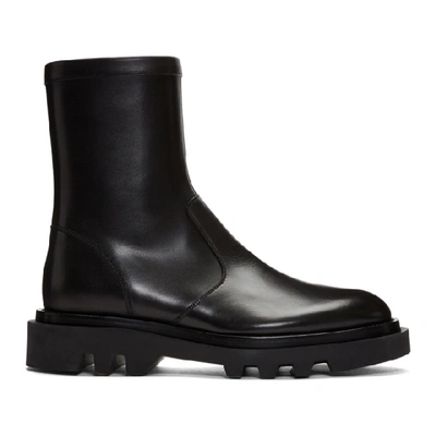 Givenchy Leather Tread-sole Combat Boots In Black