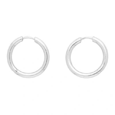 Tom Wood Silver Classic Hoop Medium Earrings In 925 Silver