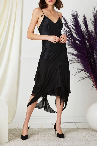 Pre-owned Dior Black Silk Layered Slip Dress