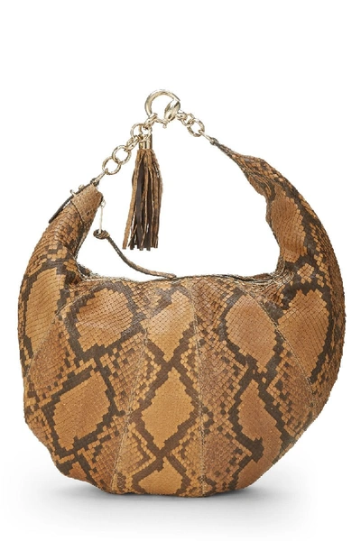 Pre-owned Gucci Brown Python Sienna Hobo