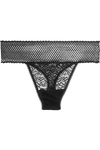 ELSE Arya stretch-mesh and corded lace thong