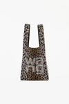 Alexander Wang Mini Wangloc Rhinestone Shopper In Leopard