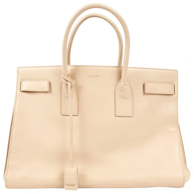 Pre-owned Saint Laurent Sac De Jour Beige Leather Handbags