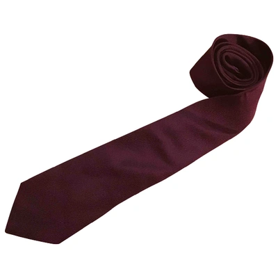 Pre-owned Dolce & Gabbana Silk Tie In Burgundy