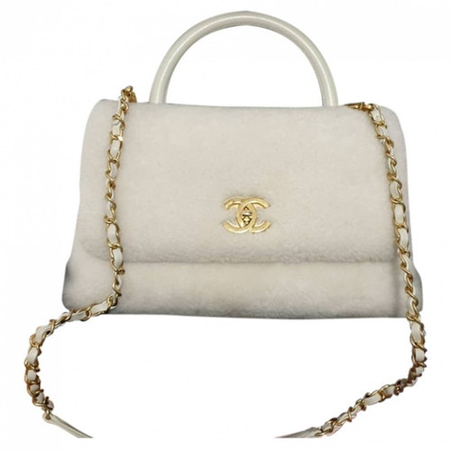 chanel coco handle white chevron
