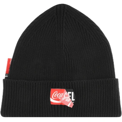 Diesel X Coca Cola Double Logo Patch Beanie In Black