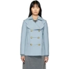 LANVIN LANVIN BLUE WOOL HEART PEACOAT