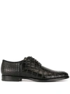 Dolce & Gabbana Croc-effect Derby Shoes In Black