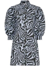 GANNI ZEBRA-PRINT MINI SHIRT DRESS