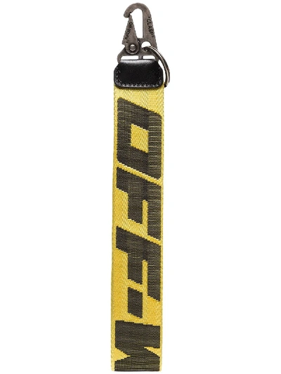Off-white Industrial Logo Keyring In Yellow