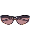 BALENCIAGA TORTOISESHELL-EFFECT FRAME OVAL SUNGLASSES