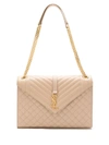 Saint Laurent Quilted Leather Bag In Neutrals