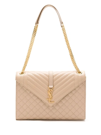 Saint Laurent Quilted Leather Bag In Neutrals