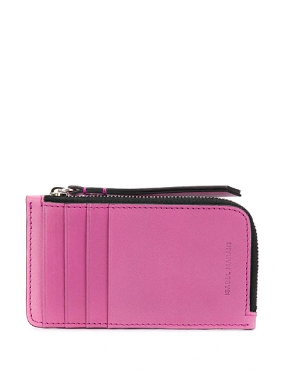 Isabel Marant Nysken Leather Zipped Wallet In Pink