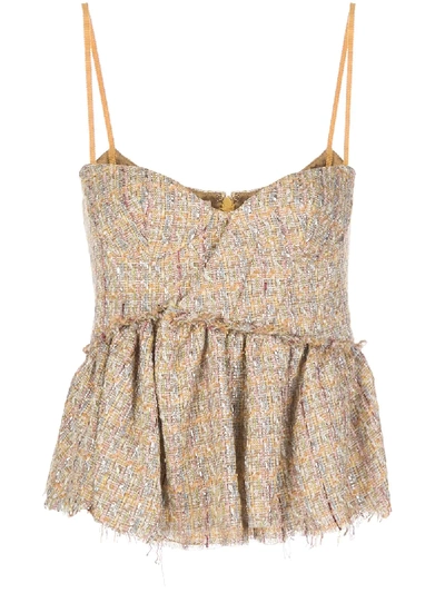 Brock Collection Tweed Peplum In 大地色