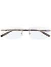 Montblanc Rectangular-frame Logo Glasses In Brown
