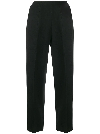 Courrèges High-waisted Wide Leg Trousers In Black