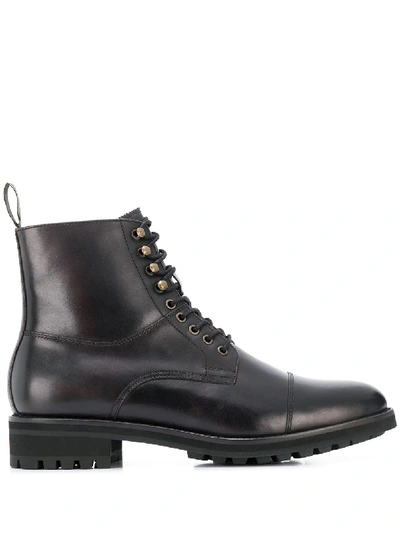 Polo Ralph Lauren Military Ankle Boots In Black