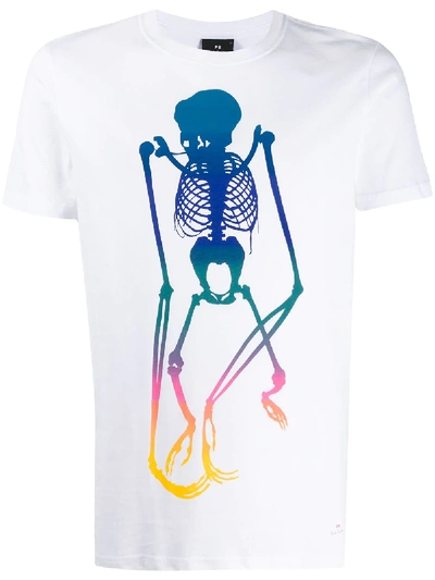 Ps By Paul Smith Skeleton Print T-shirt In White